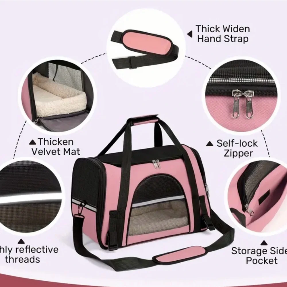 Portable foldable dog & cat carrier